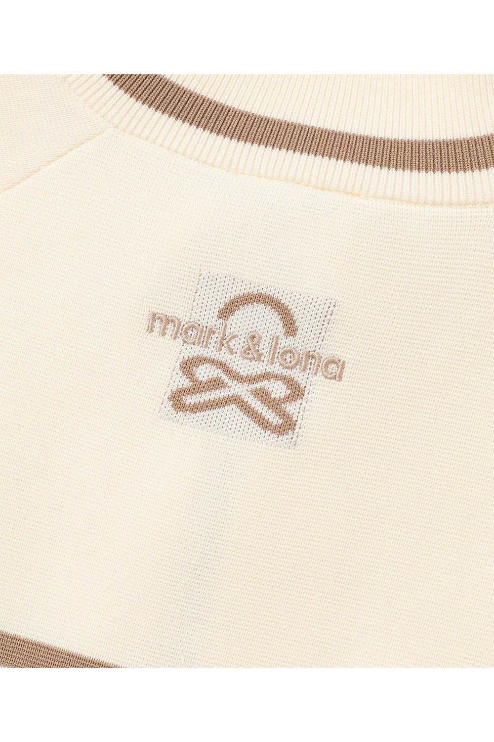 【25AW】【レディース】 ALLURE KNIT JACKET / ブランドロゴ刺繍 異素材切り替えライン ミラノリブニットジャケット (オフホワイト)