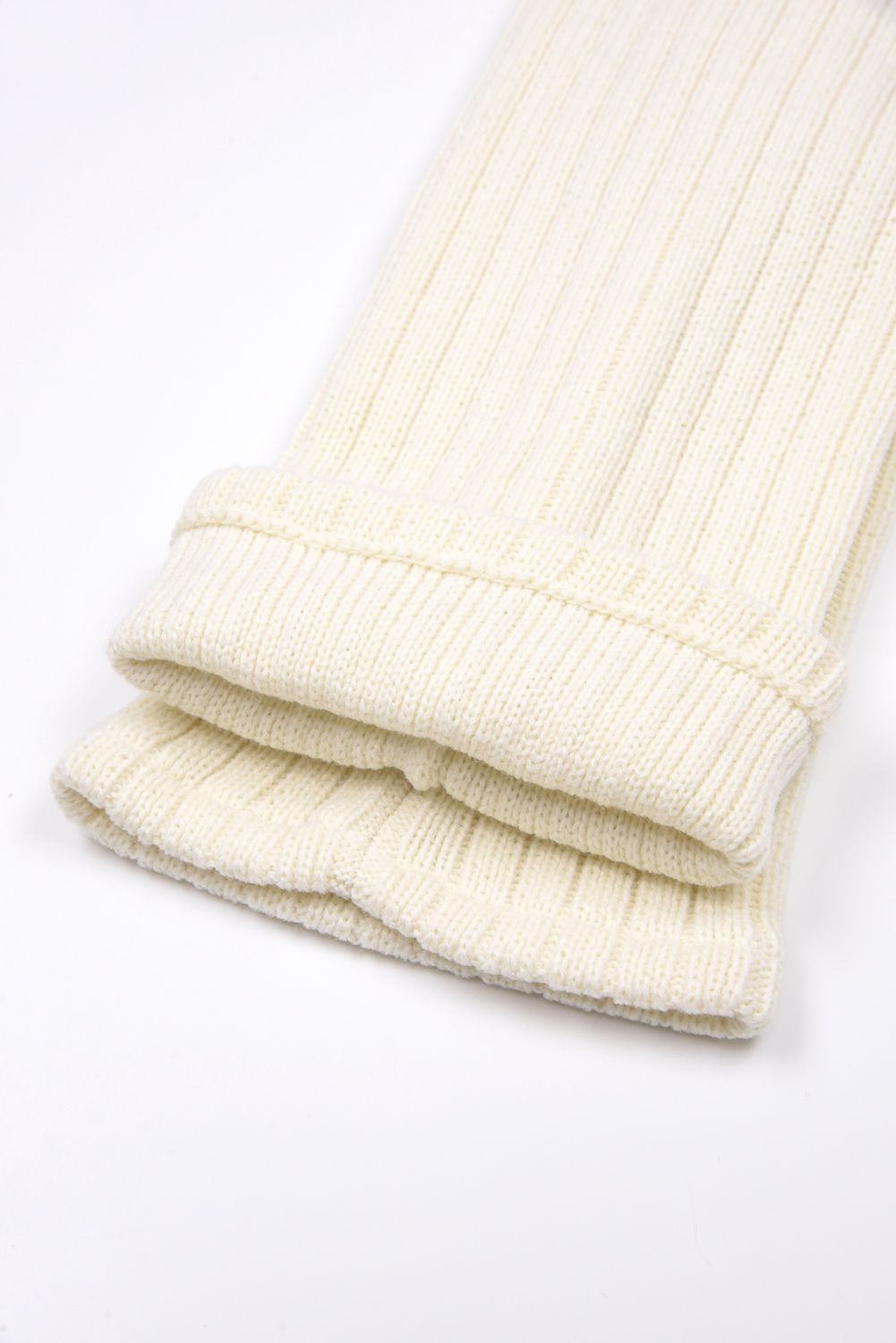 THERMOMIX KNIT LEG WARMERS / ブランドロゴ刺繍 ニットレッグウォーマー (ホワイト)