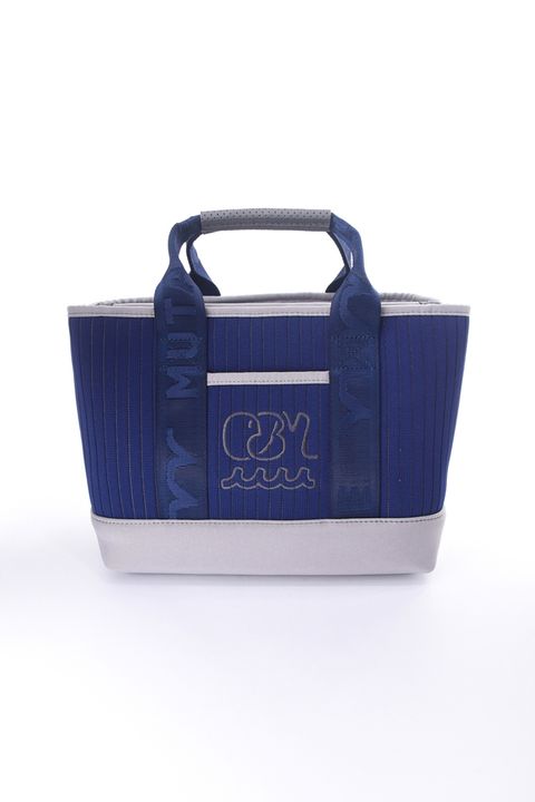 【26SS】 STRIPE KNIT PARTITION TOTE BAG / ストライプニット パーテーショントートバッグ (ネイビー)