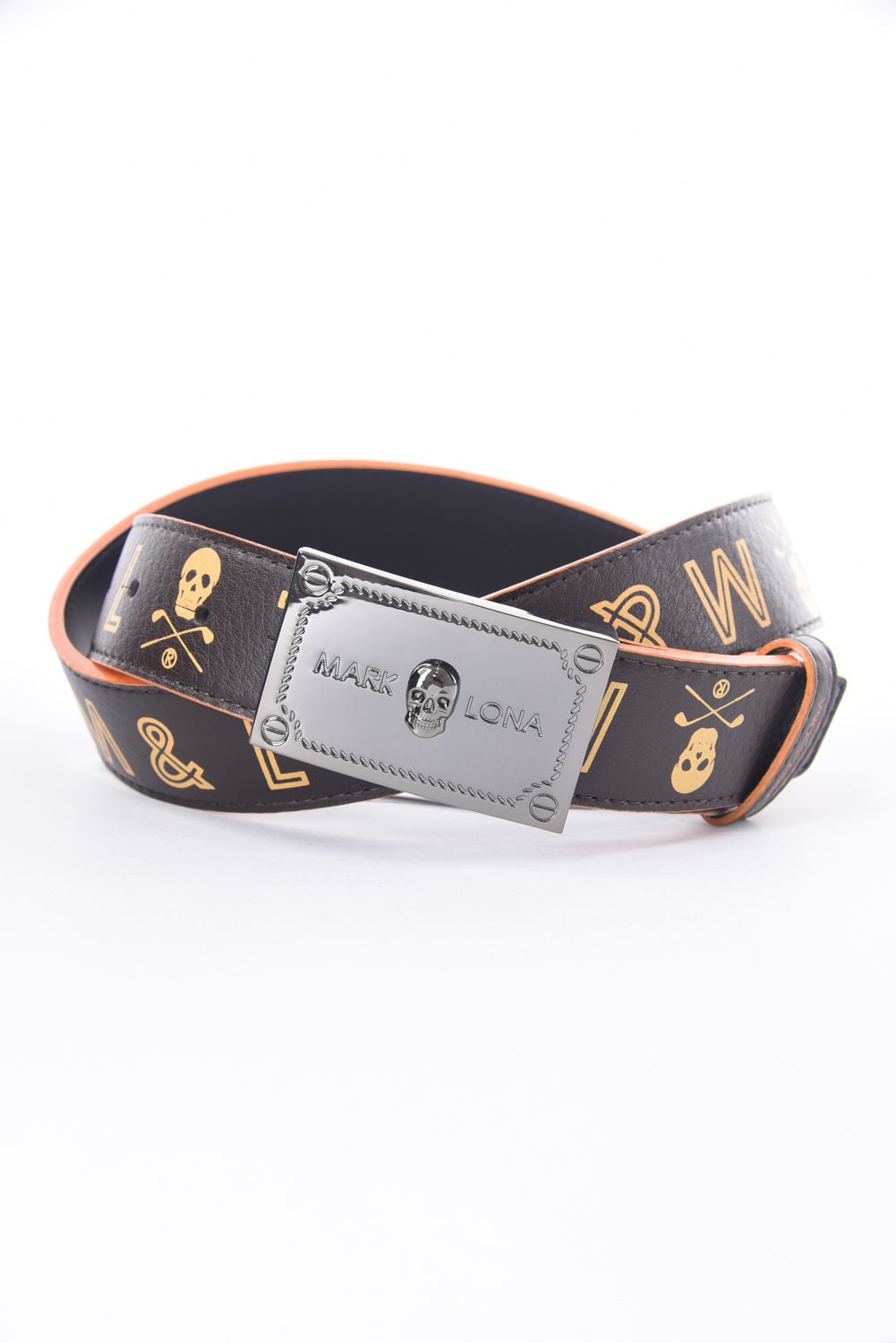 MARK&LONA - U.N.I.T.Y BUCKLE BELT / M&Lプリント レザーベルト