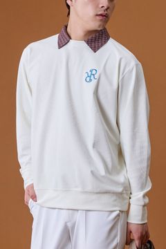 【26AW】 DETACHABLE COLLAR SWEAT / 付け襟仕様 RRロゴ刺繍 2WAYスウェット (ホワイト)*