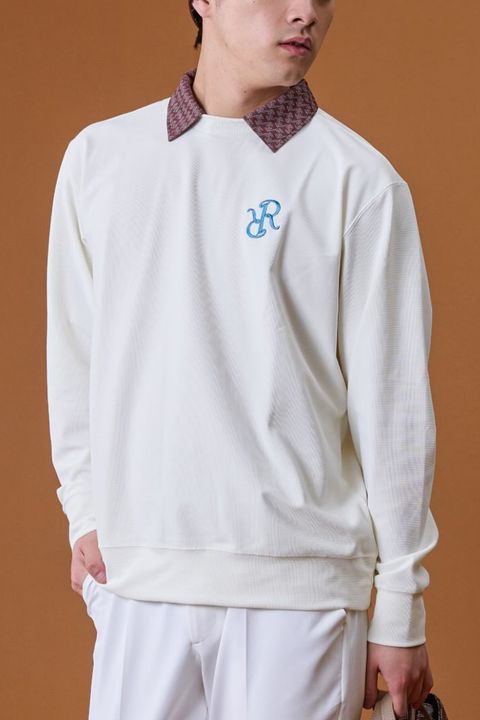【26AW】 DETACHABLE COLLAR SWEAT / 付け襟仕様 RRロゴ刺繍 2WAYスウェット (ホワイト)*