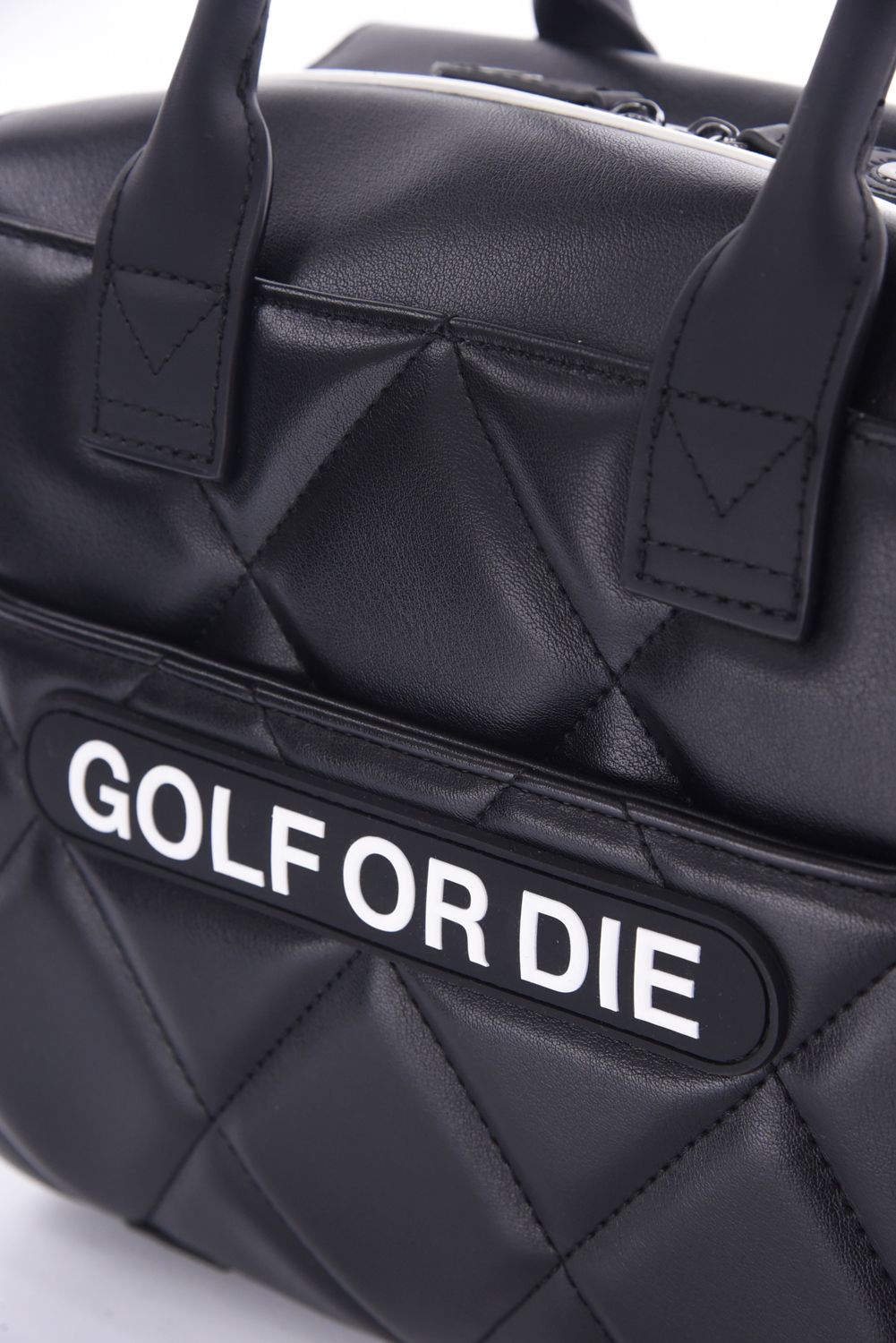 ETERNAL QUILTED BOX BAG / シンセティックレザー サークルスカル キルティング カートバッグ (ブラック)