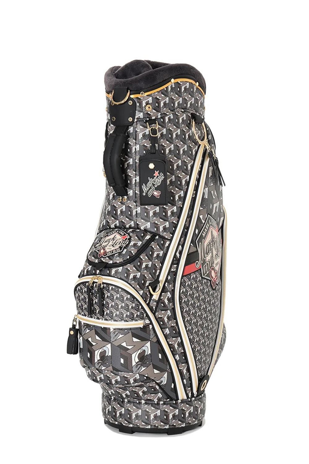 【26AW】 PRISME TOUR CADDIE BAG / 3Dキューブパターン シンセティックレザー カートタイプ キャディバッグ (ブラック)