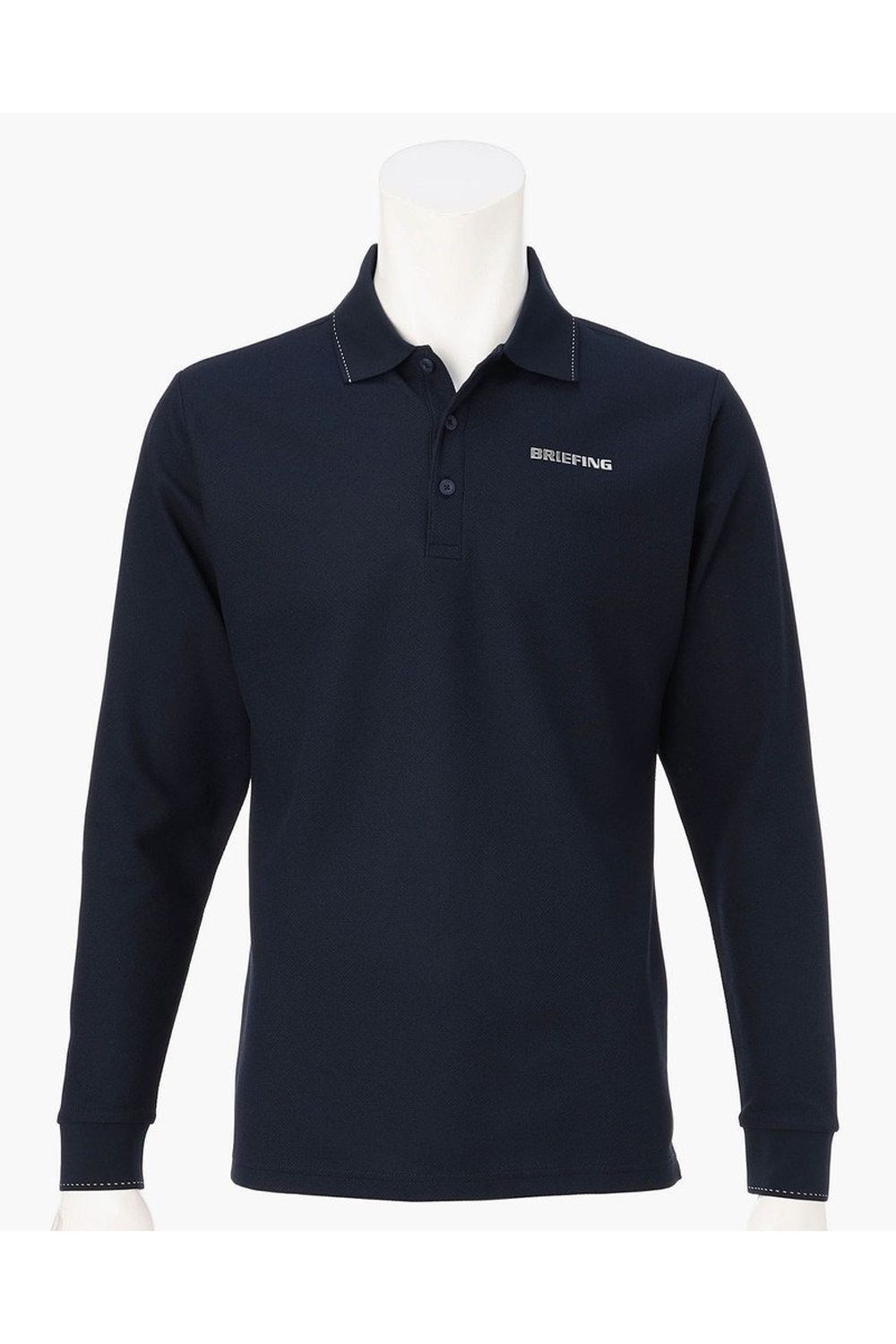 【26AW】 MEN’S BASIC LS POLO / ベーシック ブランドロゴ 長袖ポロシャツ (ネイビー)