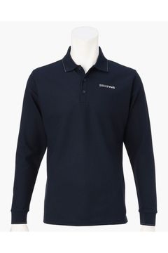 【26AW】 MEN’S BASIC LS POLO / ベーシック ブランドロゴ 長袖ポロシャツ (ネイビー)