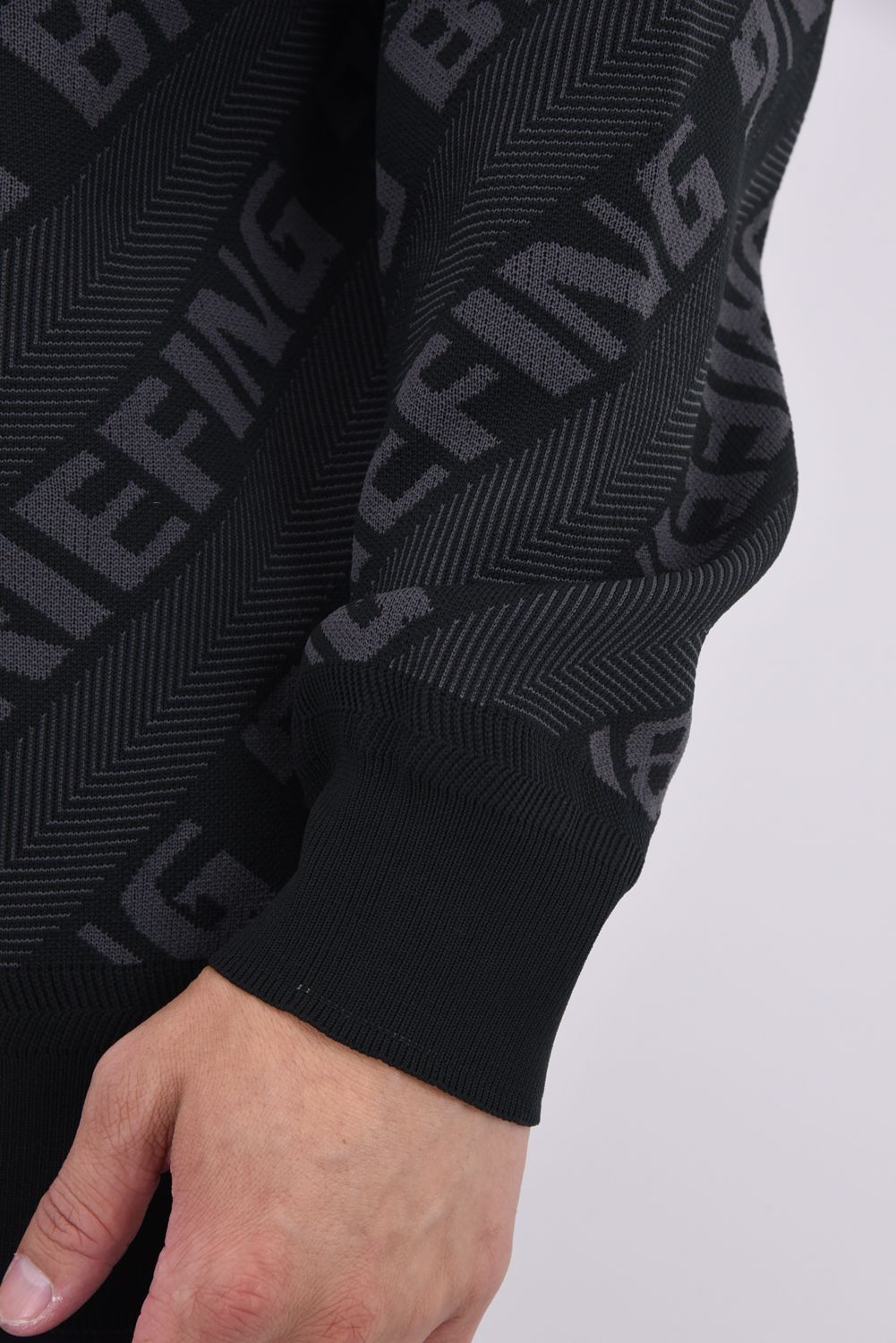 【25AW】 CE MEN'S WR BIAS LOGO CREWNECK KNIT / バイアスロゴジャカード クルーネックニット (ブラック)