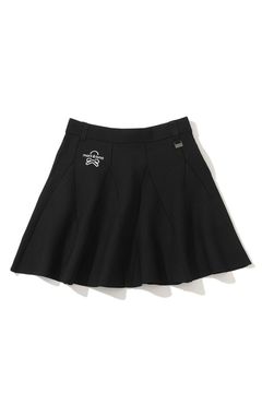 【25AW】【レディース】 ALLURE KNIT SKIRT / ブランドロゴ刺繍 ミラノリブニット フレアスカート (インナーパンツ付き) (ブラック)