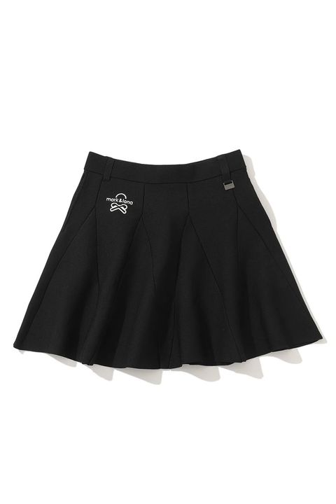 【25AW】【レディース】 ALLURE KNIT SKIRT / ブランドロゴ刺繍 ミラノリブニット フレアスカート (インナーパンツ付き) (ブラック)