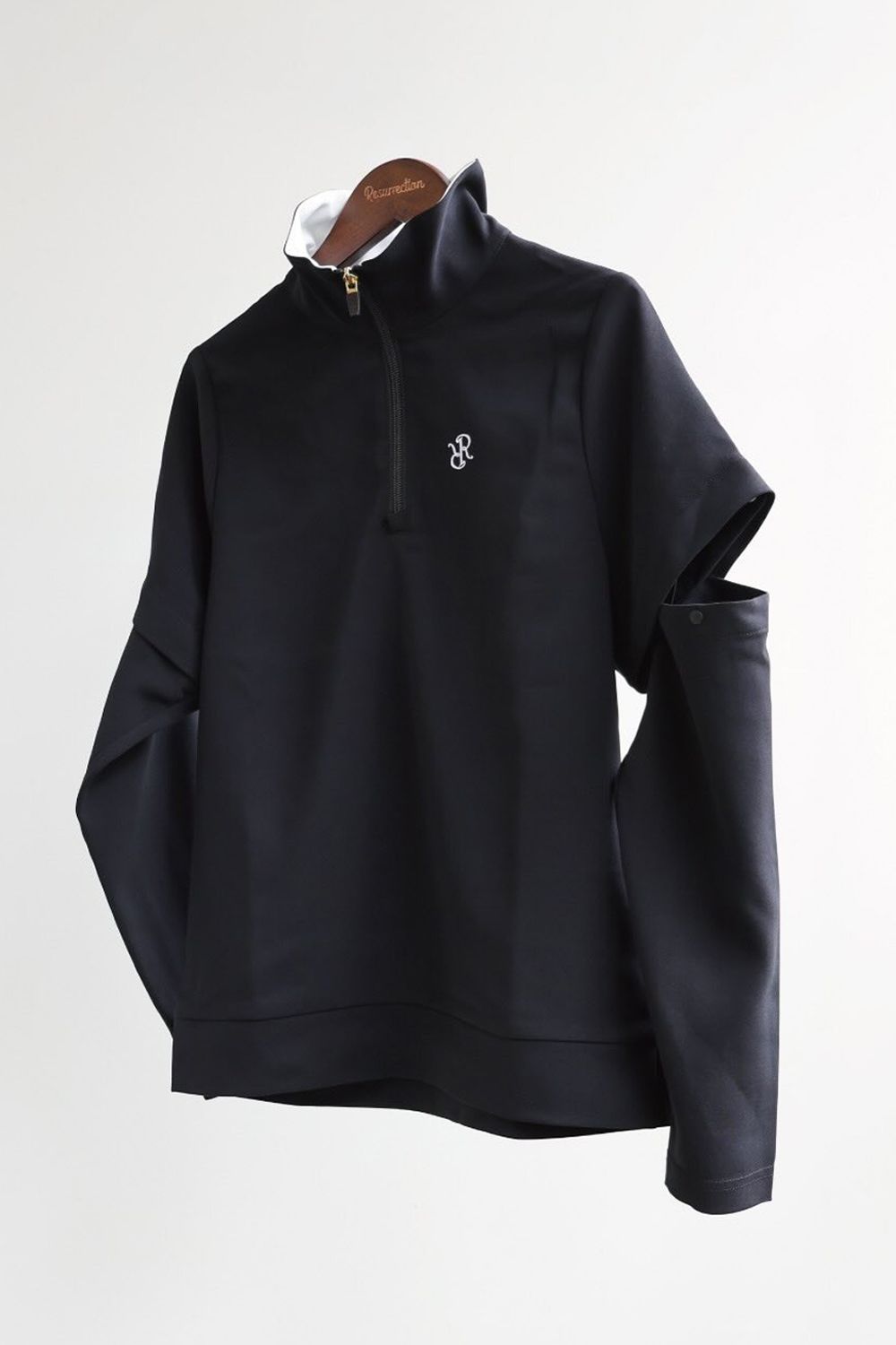 【26AW】【レディース】 DETACHABLE HALF ZIP SHIRT / スムースストレッチ生地 スリーブデタッチャブル 2WAYハーフジップシャツ (ブラック)*