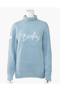 【26AW】【レディース】 WOMEN’S SHAGGY KNIT TURTLENECK / ブランドロゴ タートルネック シャギーニット (サックス)
