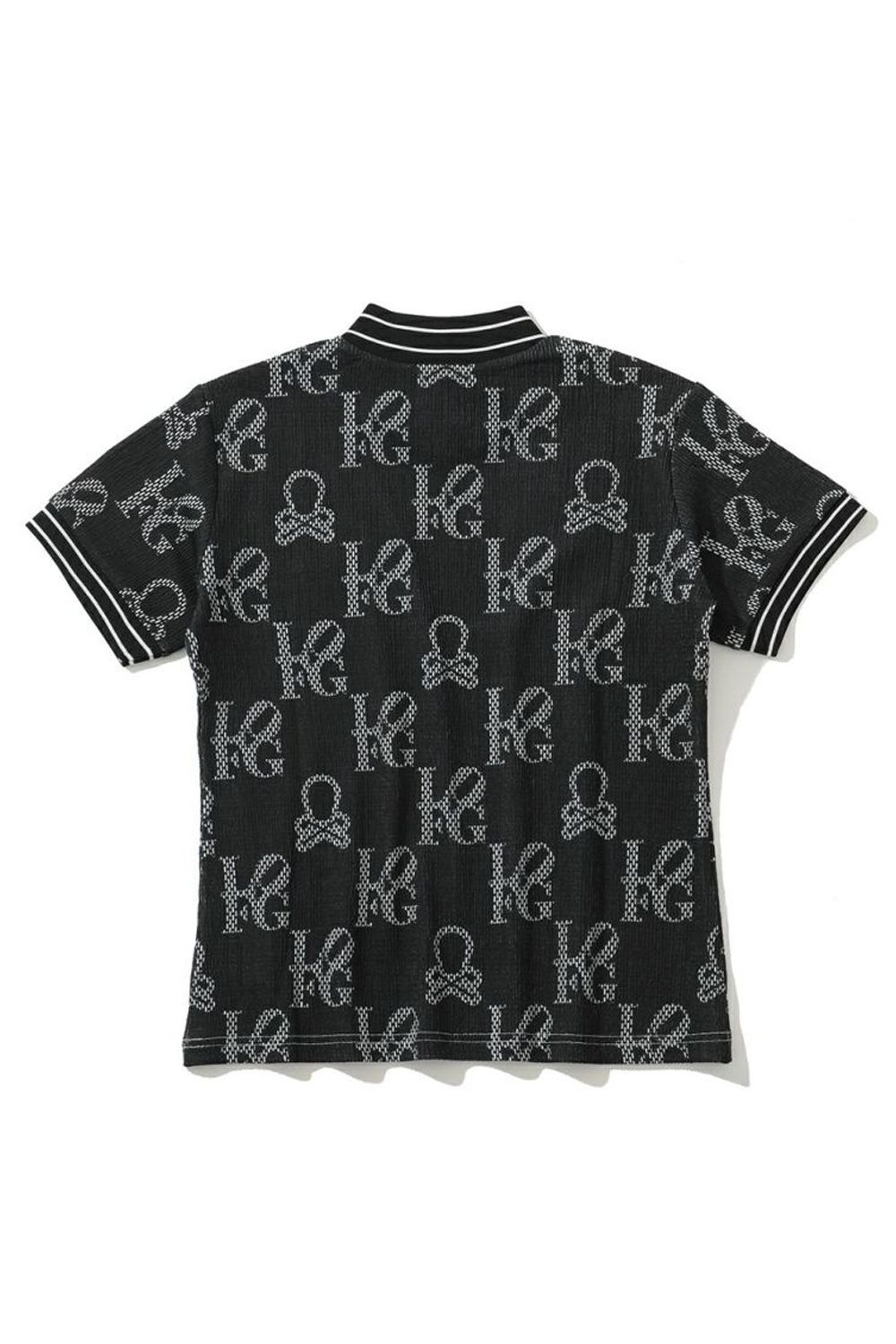 【25SS】【レディース】 EVER MONOGRAM MOCK NECK TEE / ブランクスカル チェッカーフラッグモノグラム モックネックTシャツ (ブラック)