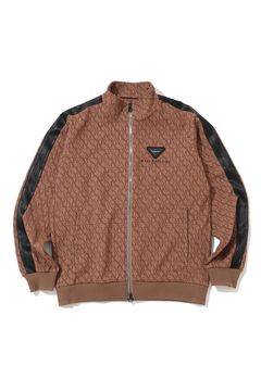 【2025AW】【CODE COLLECTION】 TPTJ / ジオメトリックジャカード サイドラインテープ トラックジャケット (ブラウン)