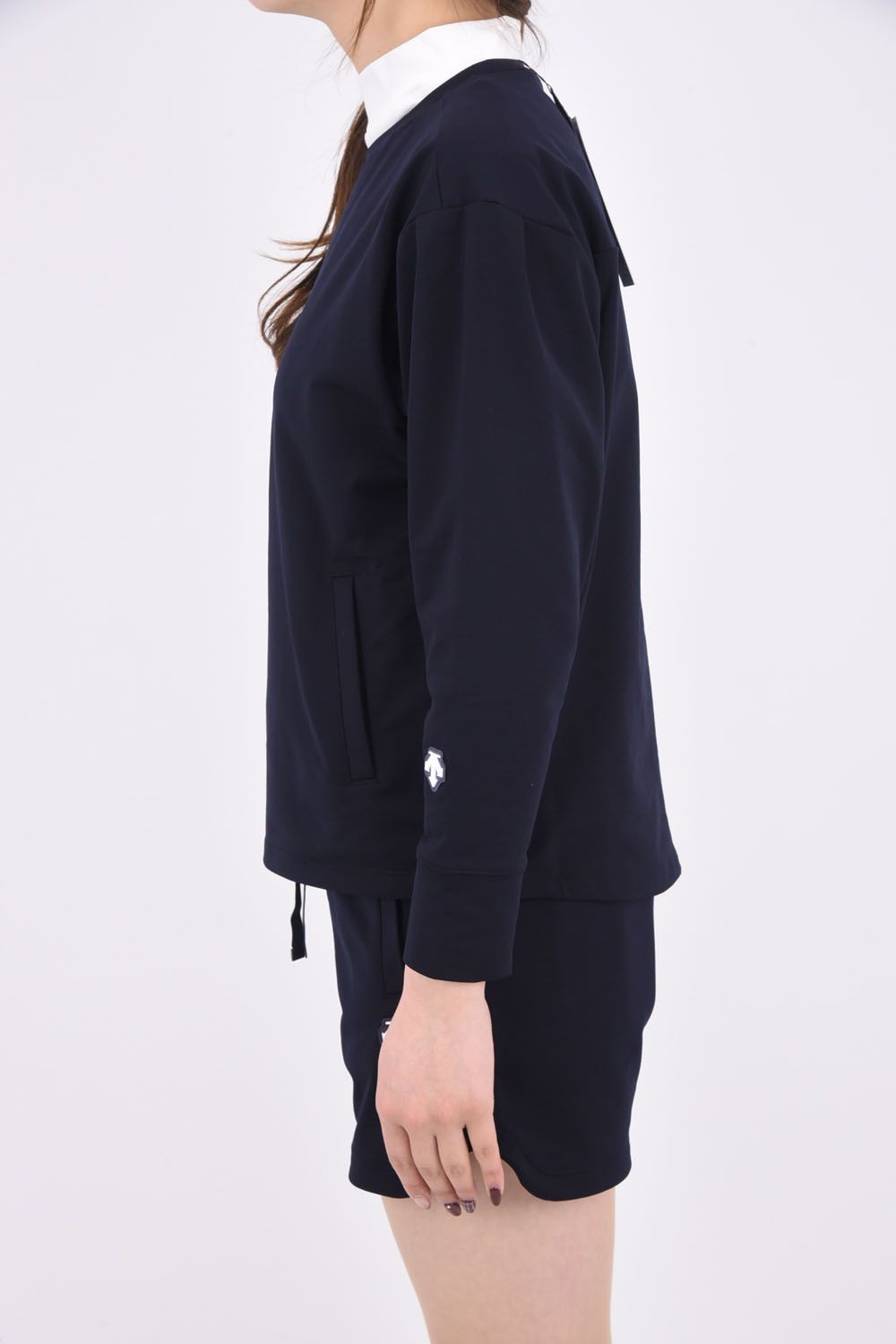 【レディース】【DSG COLLECTION】クルーネック裏起毛プルオーバー (ネイビー)