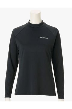【レディース】 WOMEN'S BACK LOGO LINE LS MOCK NECK / ブランドロゴテープ モックネック (ブラック)