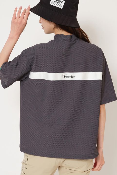 【26SS】【レディース】 AIRY AWA MOCK / ワッフル生地 バックライン モックネックTシャツ (グレー)