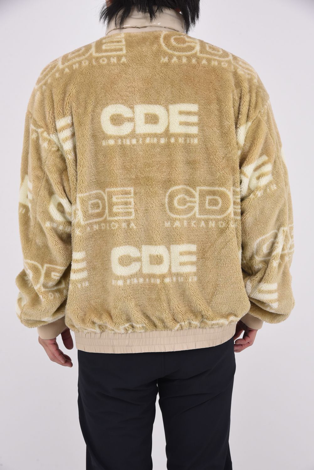 【25AW】【CDEシリーズ】 DSBJ / ナイロンタフタ ボアジャカード リバーシブル ジップブルゾン (ベージュ)