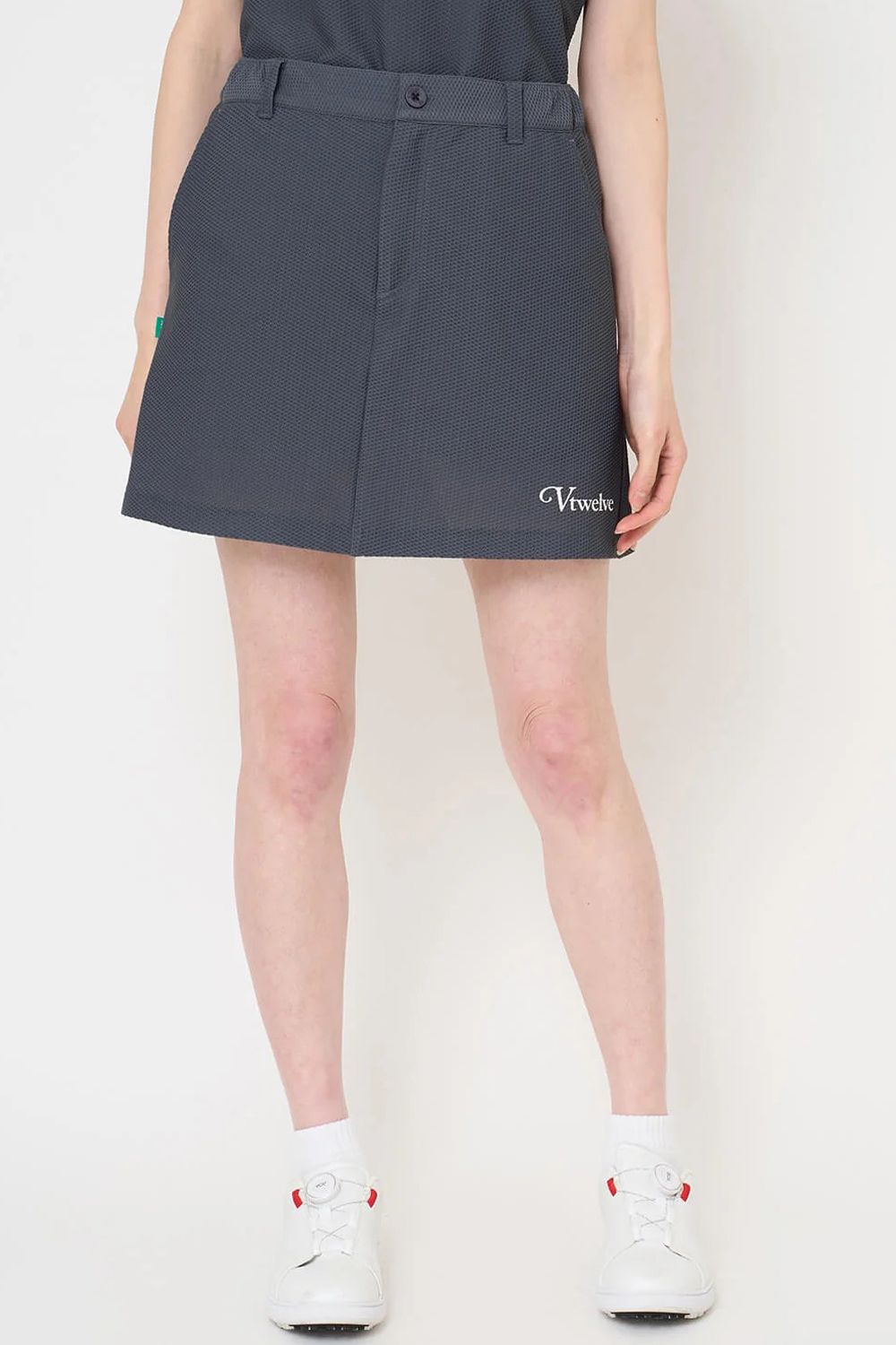 【26SS】【レディース】 AIRY AWA SKIRT / ワッフル生地 ブランドロゴ スカート (インナーパンツ一体型) (グレー)