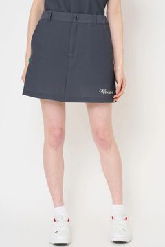 【26SS】【レディース】 AIRY AWA SKIRT / ワッフル生地 ブランドロゴ スカート (インナーパンツ一体型) (グレー)