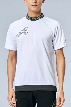 【26SS】 WAVE JQ KNIT MOCK / バックプリント モックネックTシャツ (ホワイト)
