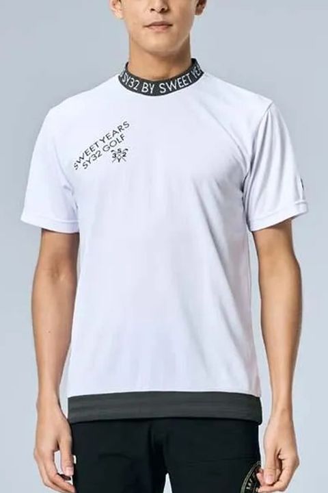 【26SS】 WAVE JQ KNIT MOCK / バックプリント モックネックTシャツ (ホワイト)