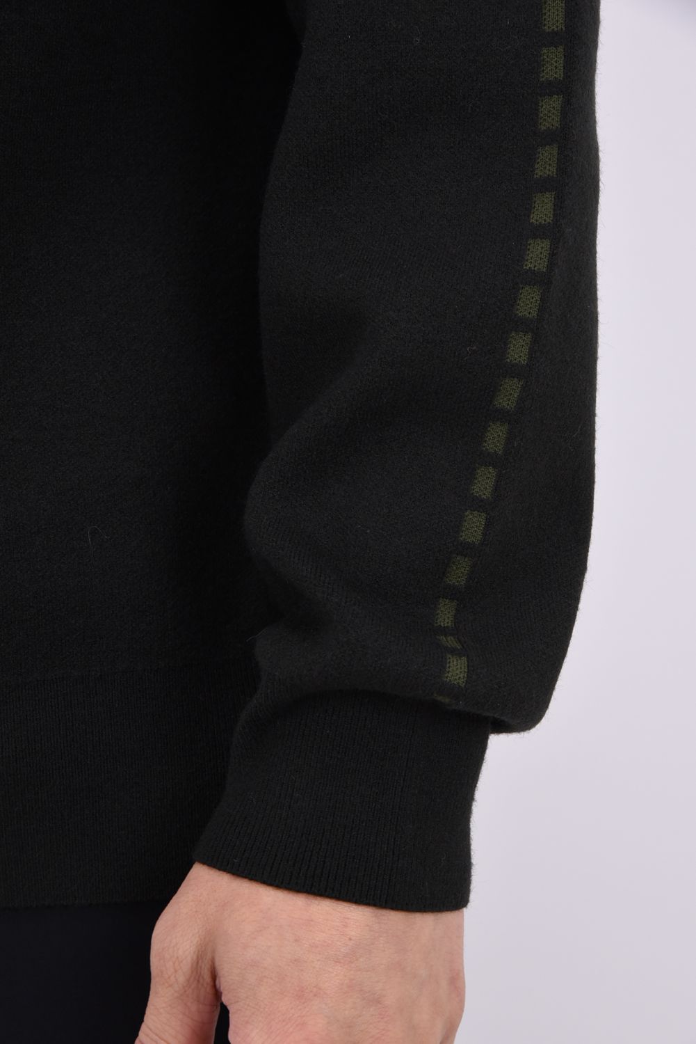 【26AW】 STITCHING LINE KNIT / ステッチングライン クルーネックニット (ブラック)*