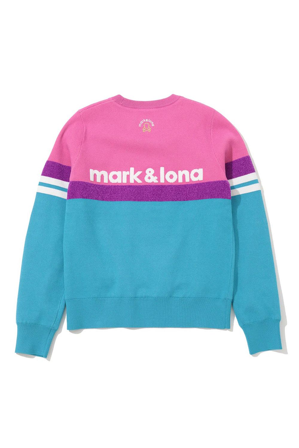 【2025AW】【レディース】 GRAVITY DUAL TONE SWEATER / バイカラーデザイン ブランクスカル ニットプルオーバー (ピンク)