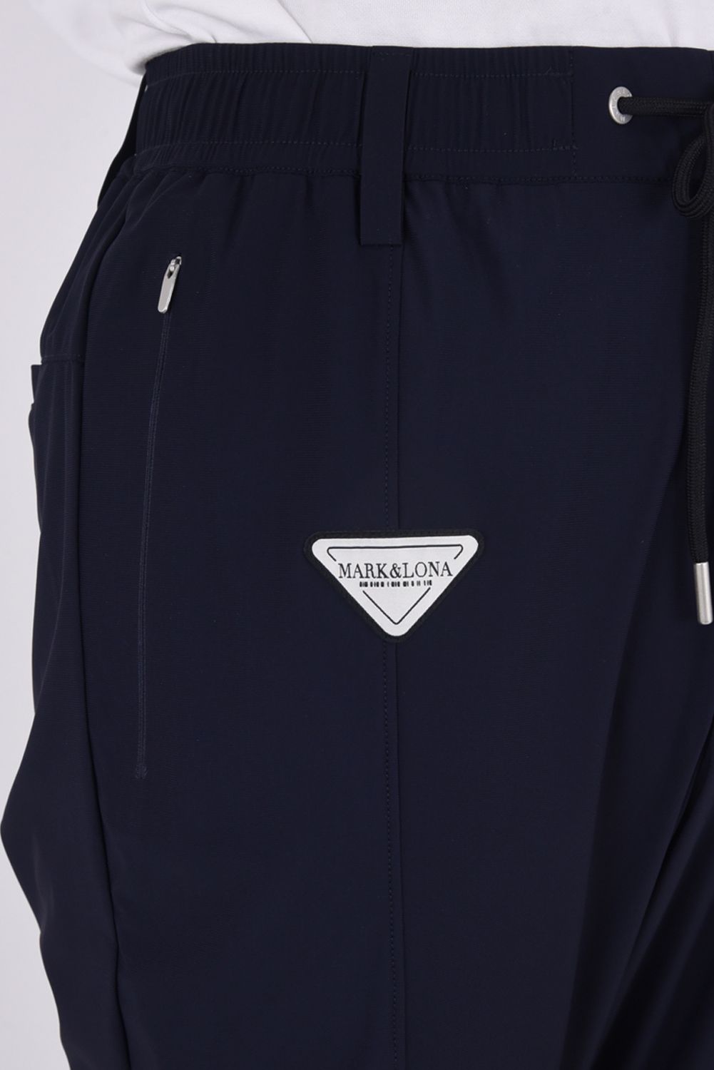 【26SS】【CODE COLLECTION】 THPT / ストレッチナイロンタフタ ジャカードテープ テーパードパンツ (ネイビー)