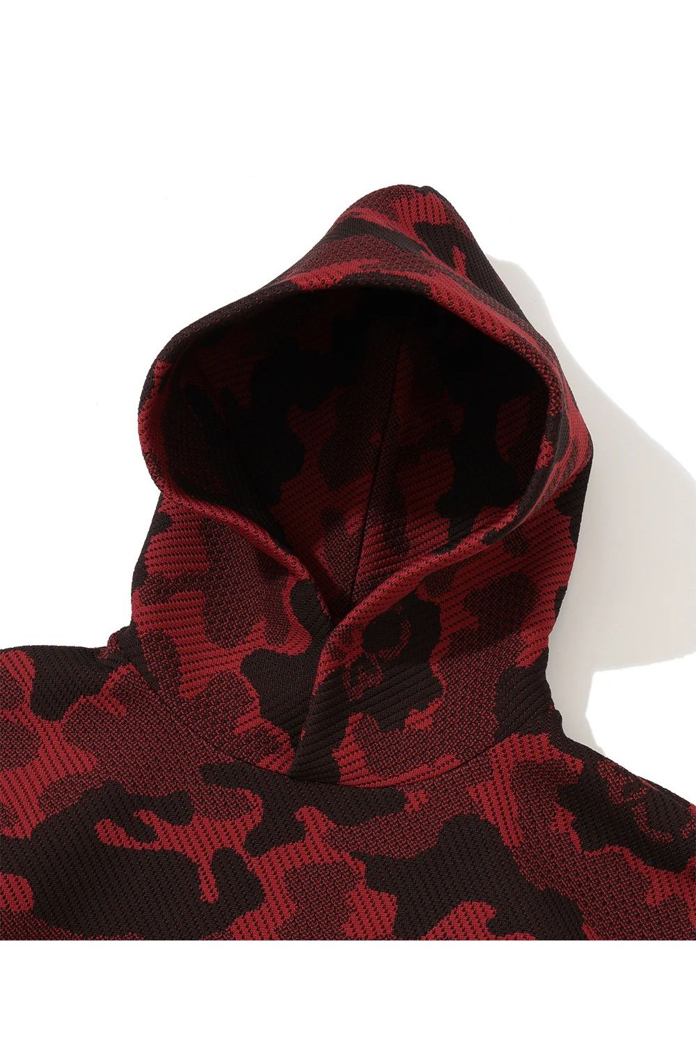 【2026AW 木村拓哉さん着用】 MERCURY CAMO JACQUARD KNIT HOODIE / ジャパンメイド カモフラジャカード ニットパーカー (レッド)