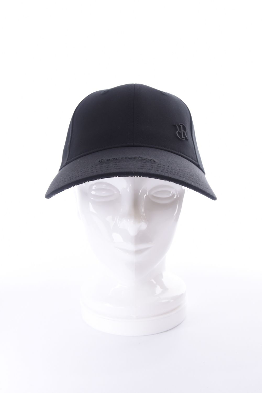 【26SS】 WIDE BRIM CAP / ブランドロゴ刺繍 本革ベルト つば広キャップ (ブラック)*