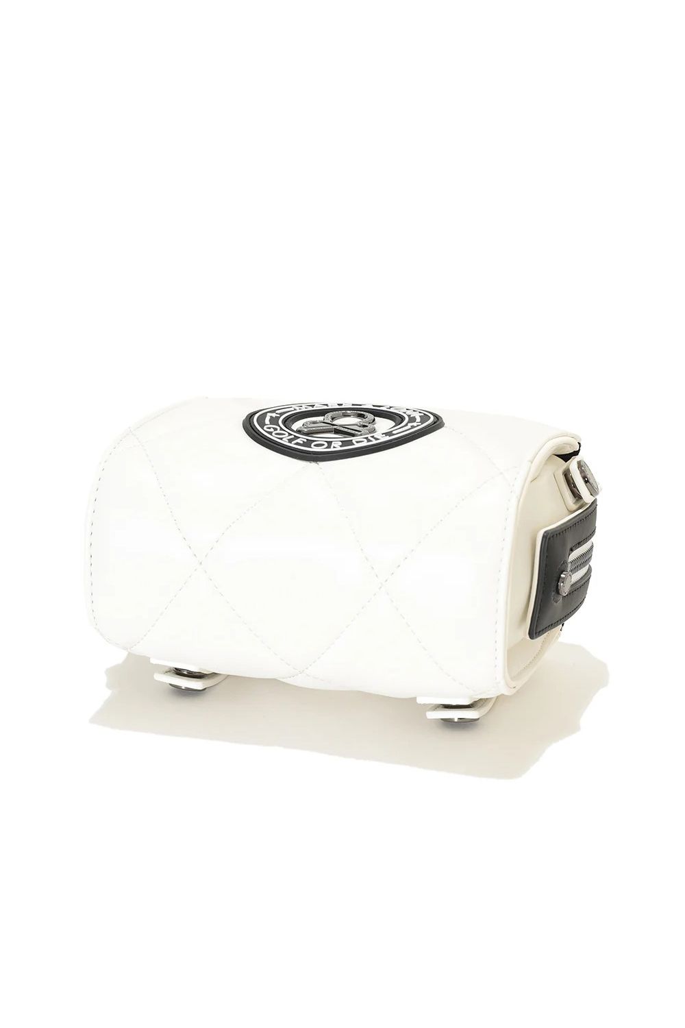 ETERNAL QUILTED 2-WAY BELT BAG / シンセティックレザー サークルスカル キルティング 2WAYウエストポーチ (ホワイト)