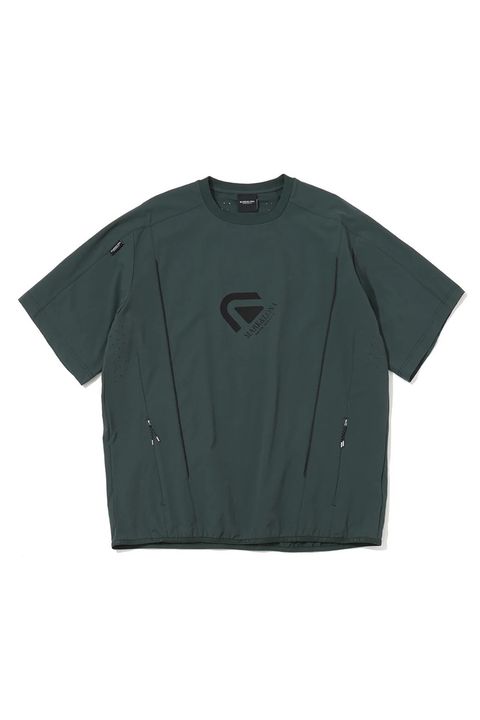 【26SS】【CODE COLLECTION】 PTMT / ストレッチナイロン クルーネックプルオーバー (グリーン)
