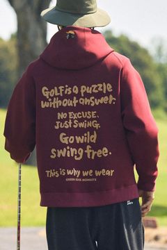 【26AW】 【ユニセックス対応】 COTTON STRETCH HOODIE / ダンボール素材 バックプリント パーカー (レッド)