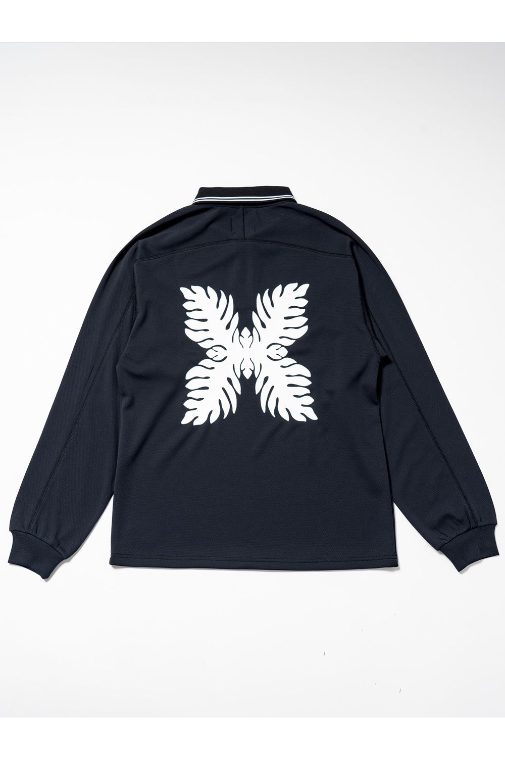 【26AW】 ʻAlapaina Polo L/S（SPK/Lauaʻe） / バックプリント ロングスリーブポロシャツ (ブラック) (9月入荷予定）