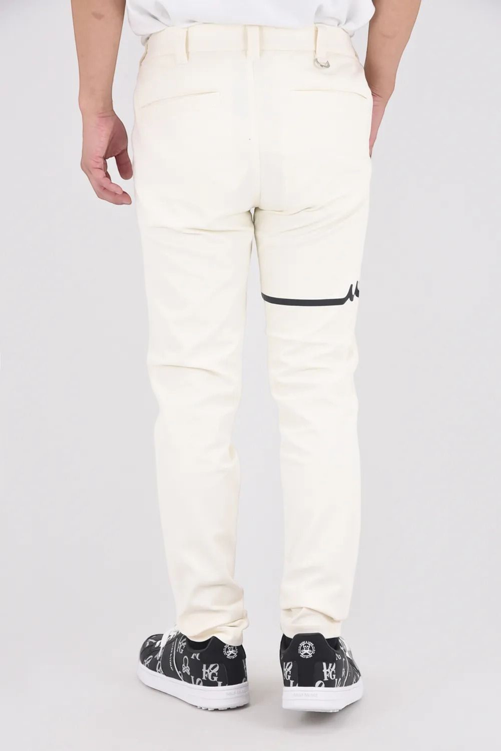 【ポイント40倍】 CARDBOARD TWILL JERSEY SLACKS / ダンボールニットツイル ウェーブライン ジャージースラックス (ホワイト)