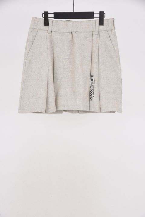 【25AW】【レディース】 WARM HOUNDSTOOTH SKIRT / 裏起毛 千鳥柄スカート (ベージュ)