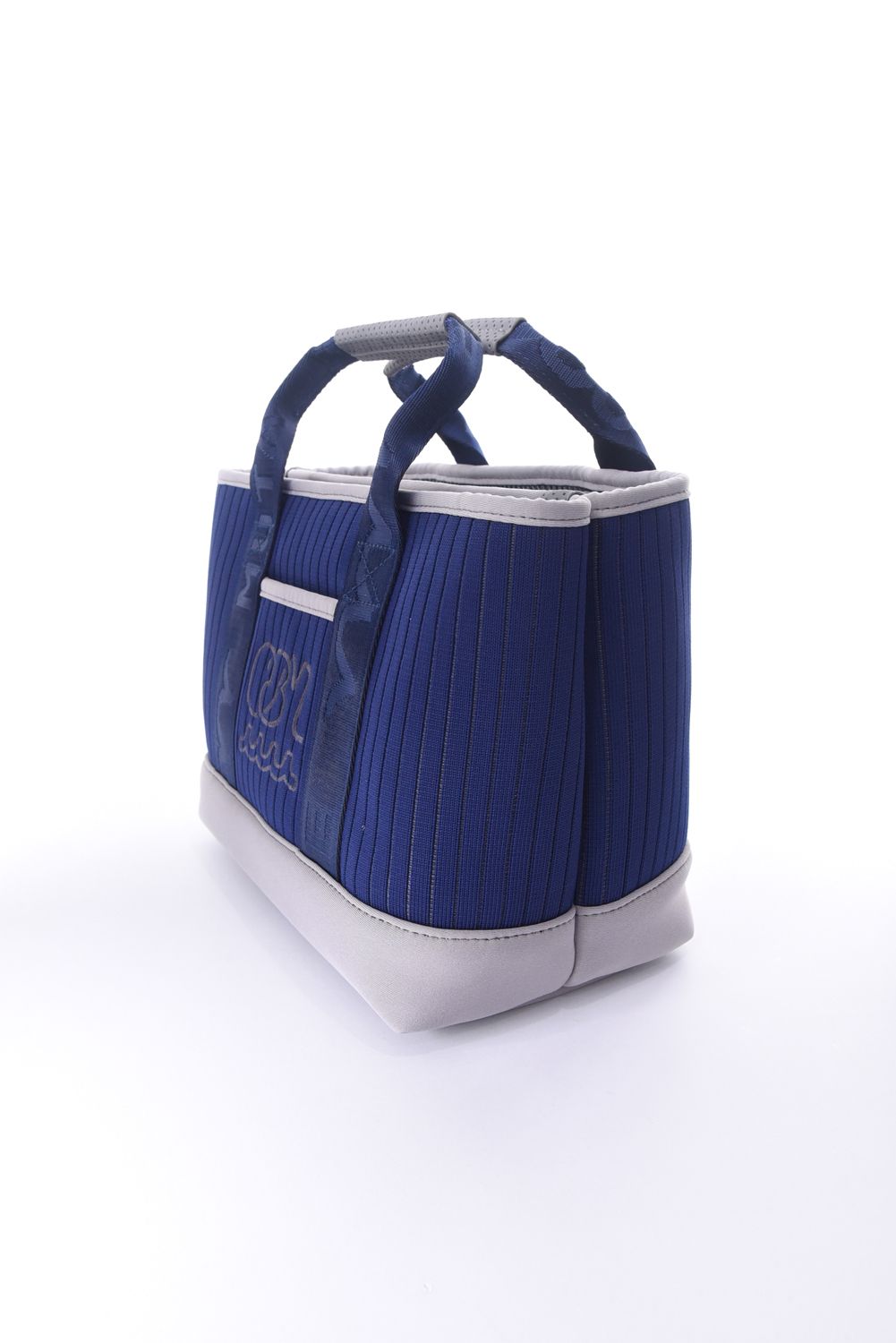 【26SS】 STRIPE KNIT PARTITION TOTE BAG / ストライプニット パーテーショントートバッグ (ネイビー)