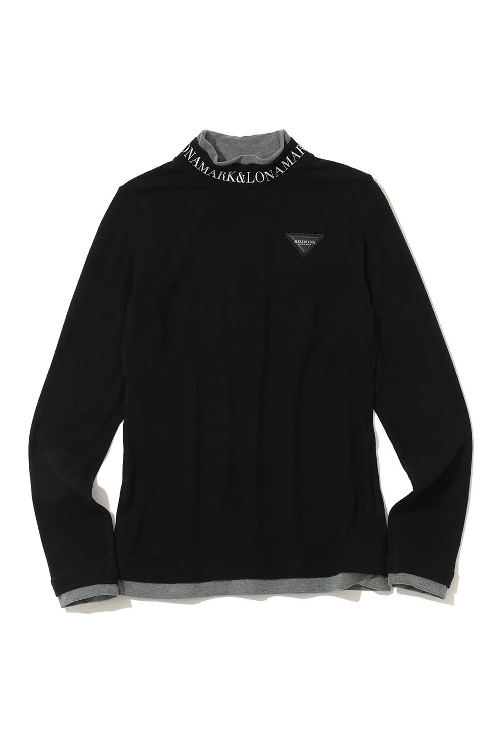 【2025AW】【レディース】【CODE COLLECTION】 LNST / マイクロフリース レイヤード風 モックネックTシャツ (ブラック)