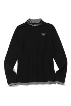 【2025AW】【レディース】【CODE COLLECTION】 LNST / マイクロフリース レイヤード風 モックネックTシャツ (ブラック)