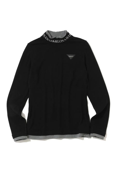 【2025AW】【レディース】【CODE COLLECTION】 LNST / マイクロフリース レイヤード風 モックネックTシャツ (ブラック)