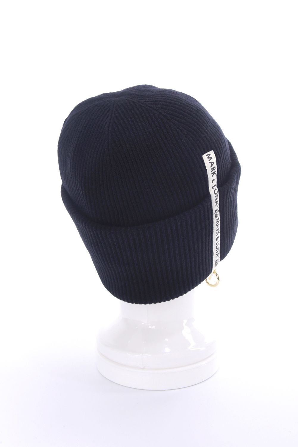 EVER WHOLE GARMENT MERINO BEANIE / ブランクスカルワッペン カラビナ付き ワッチキャップ (ブラック)