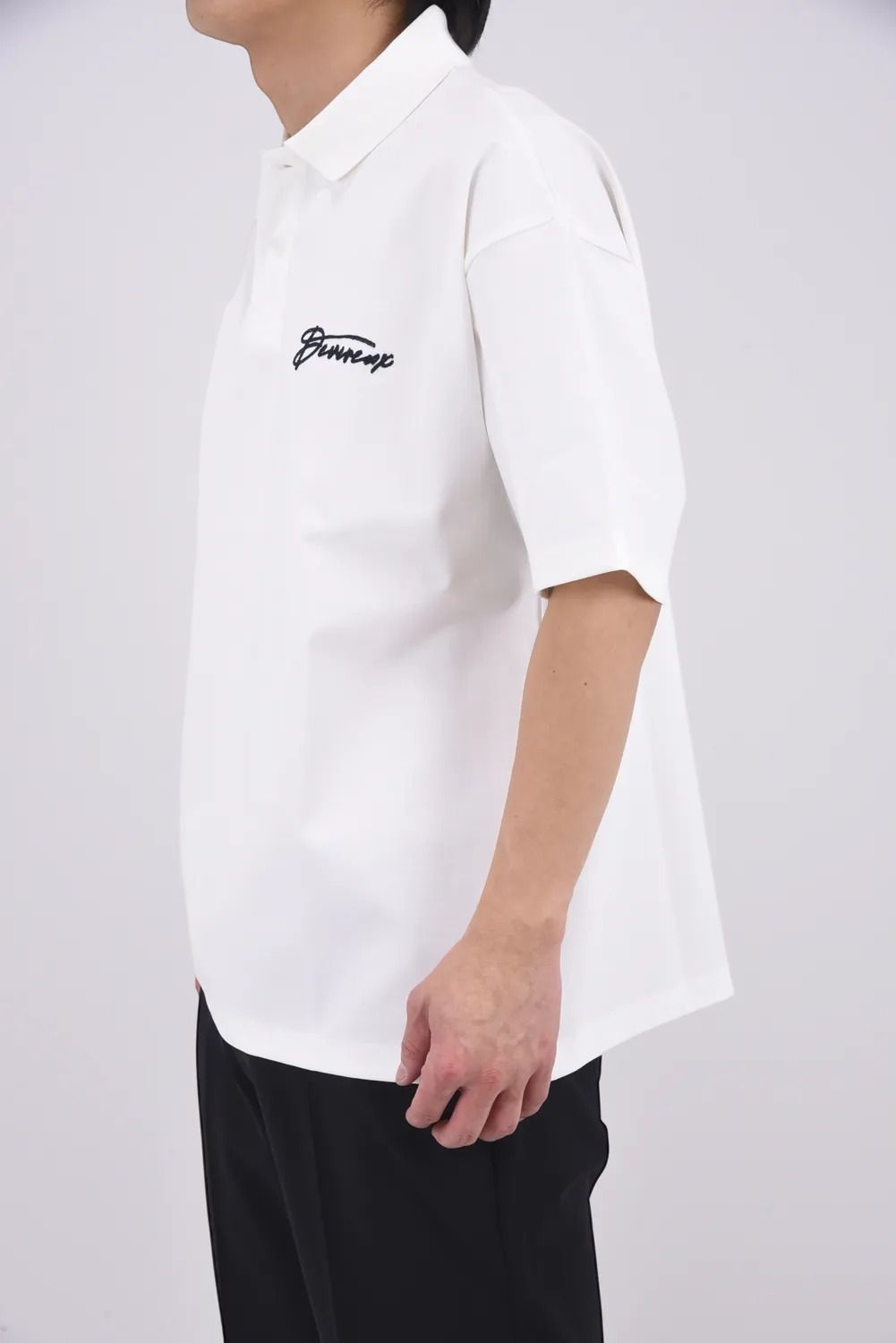 【26SS】 DVG OVER FIT POLO / バックプリント オーバーサイズ ポロシャツ (ホワイト)