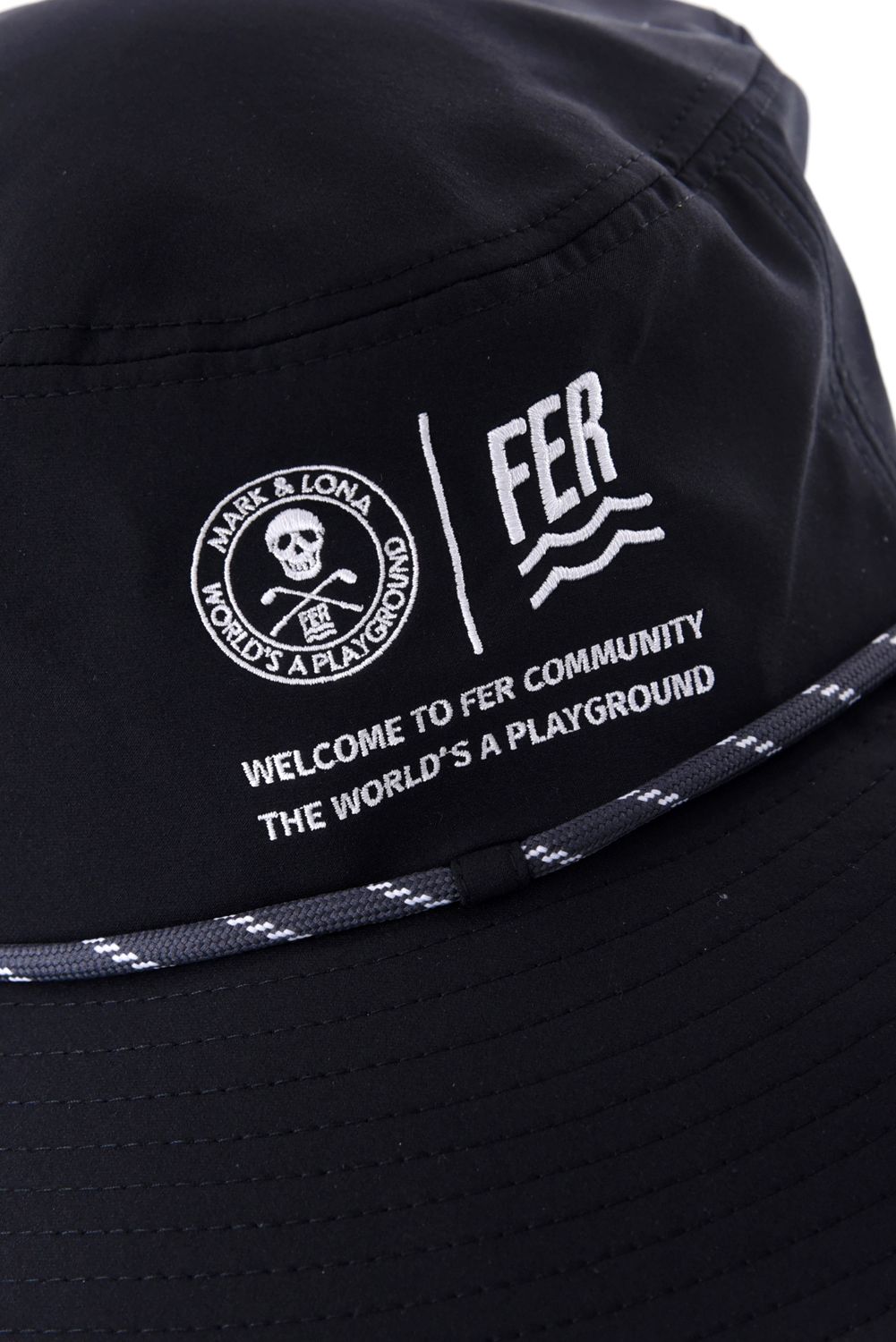 【26SS】【FER COLLECTION】 SWAG LOGO DRY TECH HAT / 3Dロゴ刺繍 2WAYバケットハット (ブラック)