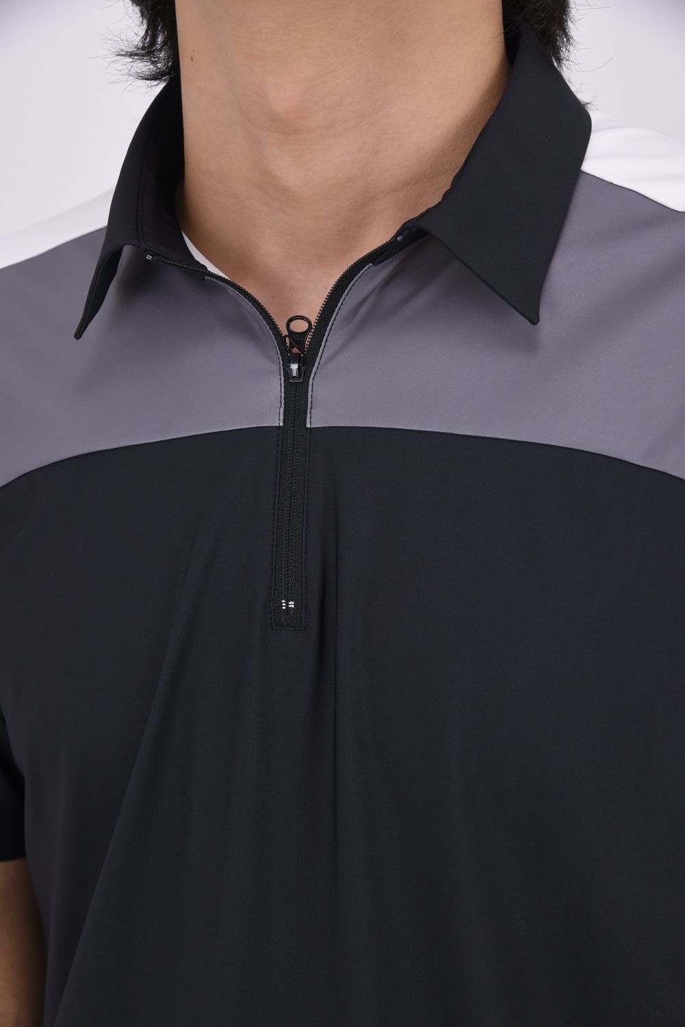 【26SS】 SWITCH ZIP POLO / 3カラー スウィッチ ジップポロシャツ (ブラック)