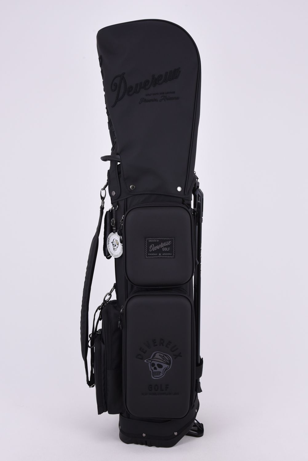 【26AW】 PIONEER TOWN Deep Side Pocket CADDIE BAG / ワントーンカラーロゴアソート スタンドタイプ キャディバッグ (ブラック)