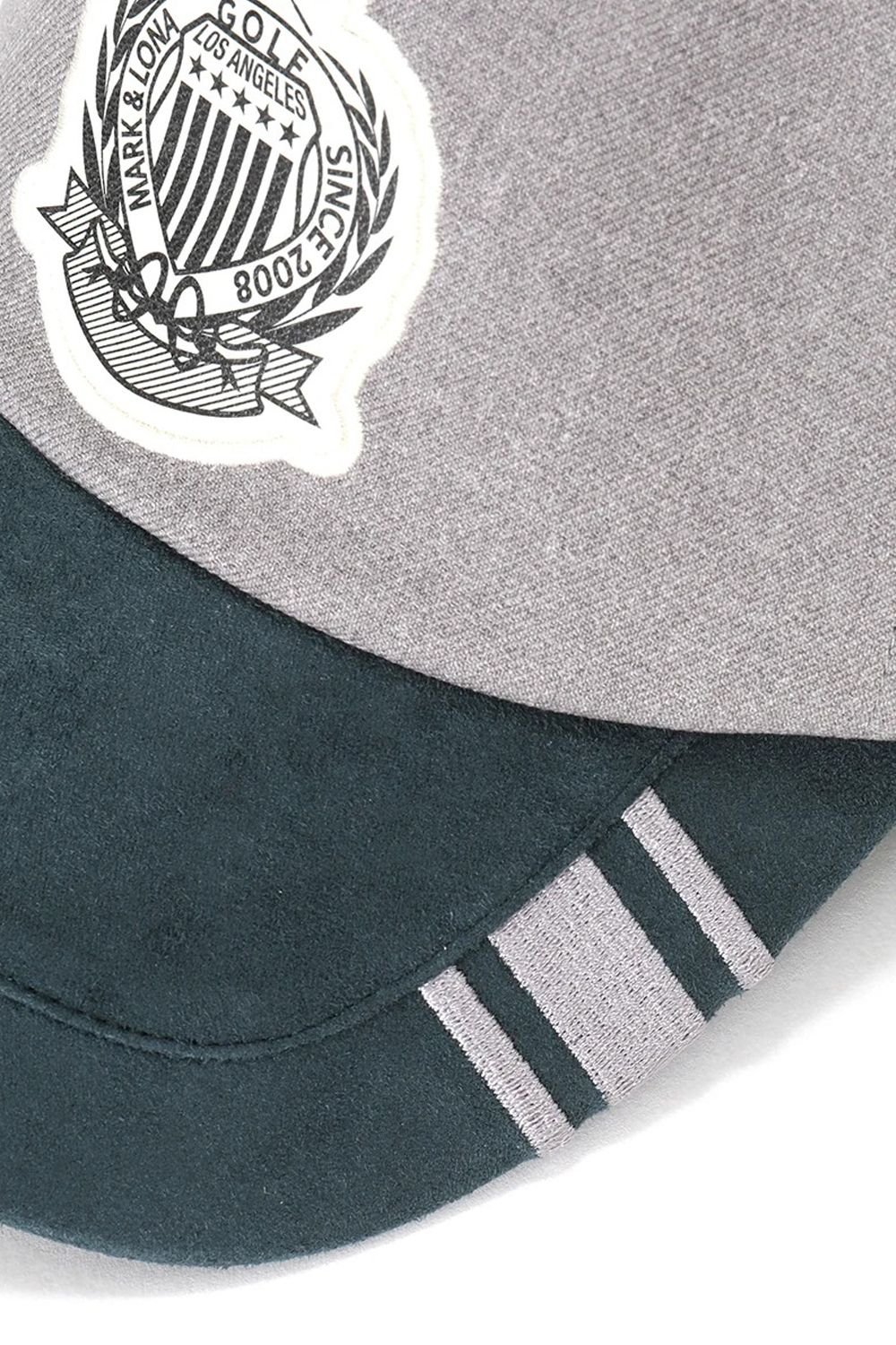【26AW】 TRIUMPH SUEDE COMBO CAP / チャンピオンシップエンブレム バイカラー異素材 キャップ (シルバーグレー)