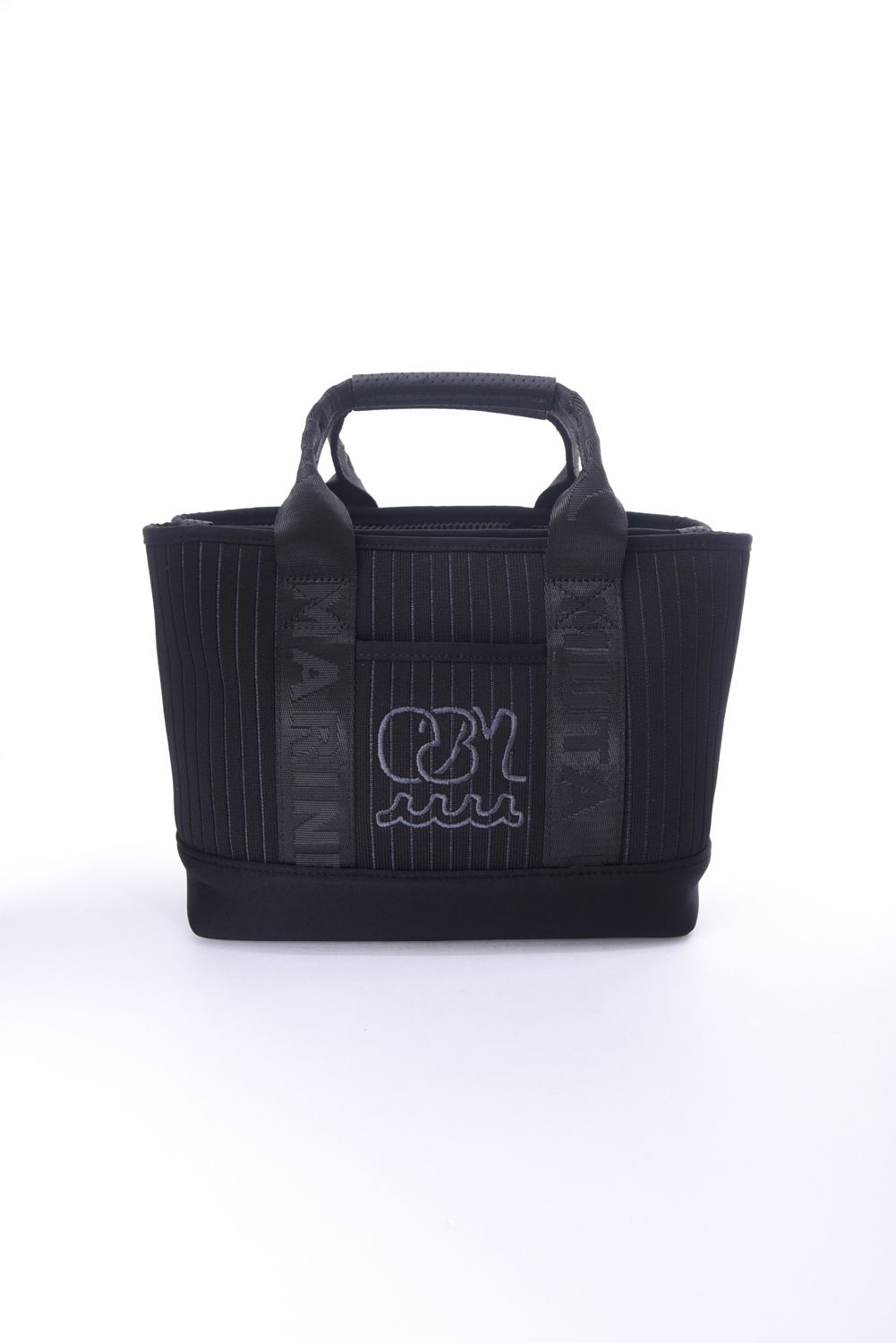 【26SS】 STRIPE KNIT PARTITION TOTE BAG / ストライプニット パーテーショントートバッグ (ブラック)