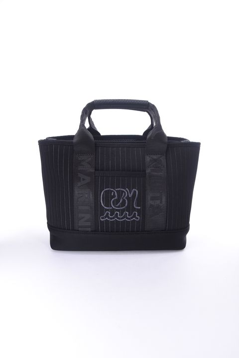 【26SS】 STRIPE KNIT PARTITION TOTE BAG / ストライプニット パーテーショントートバッグ (ブラック)