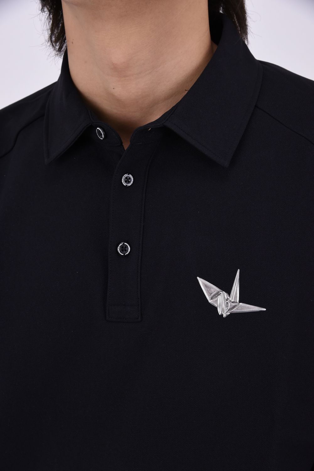 【26AW】 Sleeve LogoLong Sleeve Polo / スリーブロゴ 長袖ポロシャツ (ブラック)