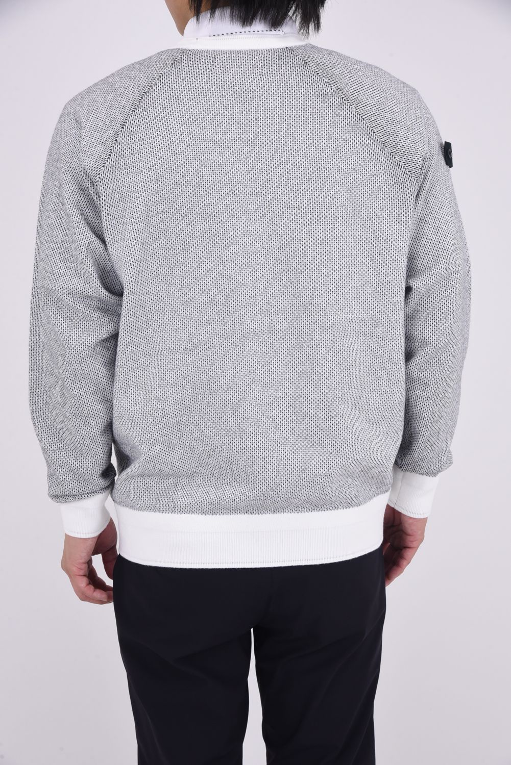 【25AW】 MEN'S MS BIRDS EYE LOGO CREWNECK KNIT / フロントロゴ バーズアイパターン クルーネックニット (ホワイト)
